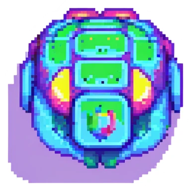 Discord logo with a pixelated, blocky Geometry Dash aesthetic, bright neon colors, energetic digital vibe sticker