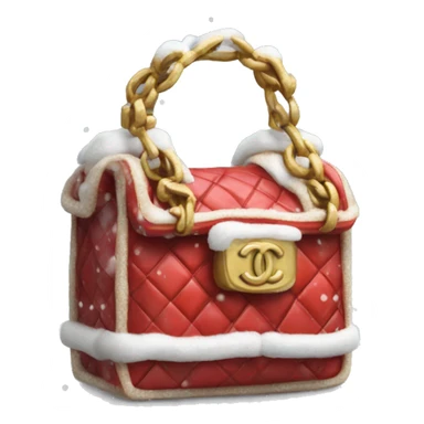Christmas realistic bag snow chanel style sticker
