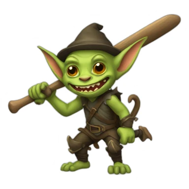 a goblin with a bat sticker