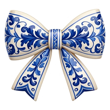 Bow with blue deruta pattern sticker