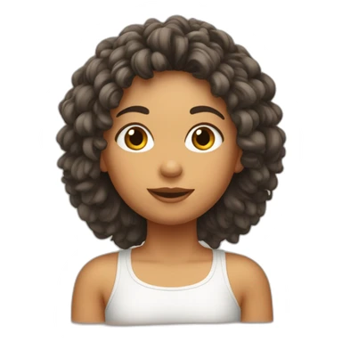 Fille avec gros frond et cheveux frisés sticker