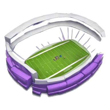 small stadium with purple end zones sticker