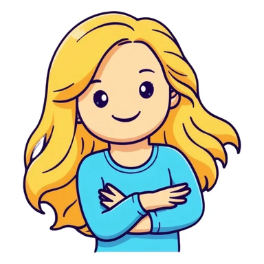 Nice blond girl with long hair  sticker