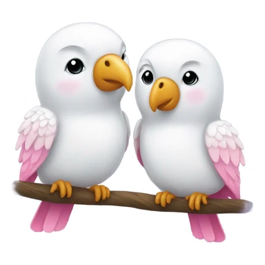 White love birds doves pink bows sticker