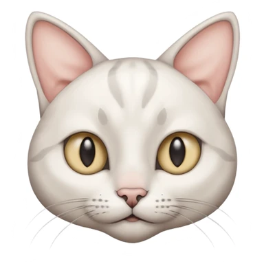 autistic cat that is white with grey ears side eyeing  sticker