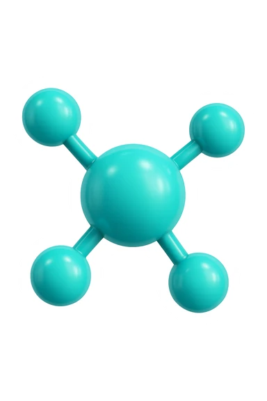 emoji 3d stile iphone di molecole chimiche turchesi 3d sticker