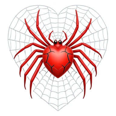 An heart emoji made up of SPIDER web sticker
