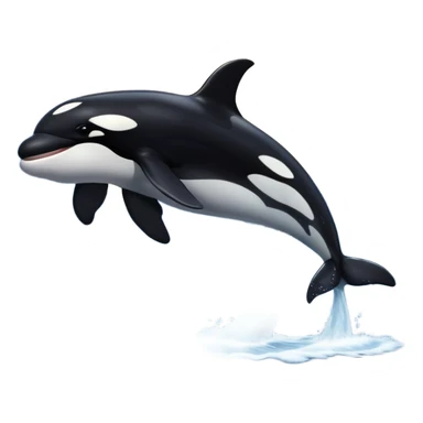 I want a realistic emoji of an orca whale leaping from the water with the moon illuminating the sky and reflecting on the sea. sticker