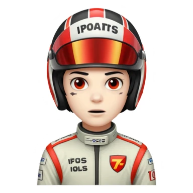 zombie formula 1 racer black haired sticker