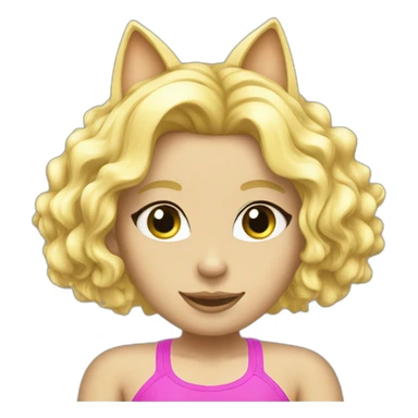hot catgirl blonde swim suit sticker