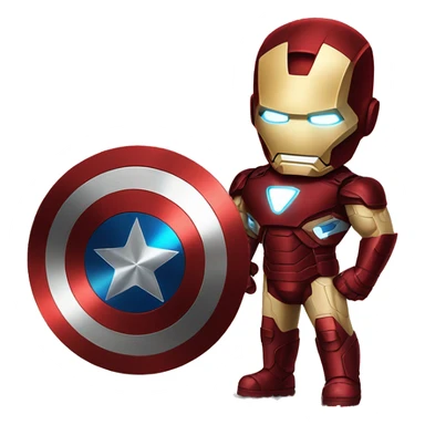 captain america and iron man as friends sticker