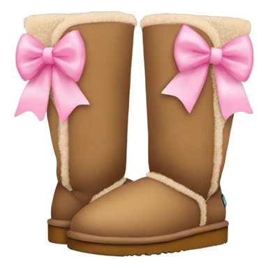 Uggs with a light brown and with pink bows sticker