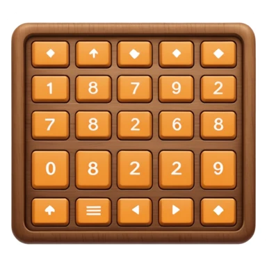 long rectangle wooden keypad with a small screen sticker