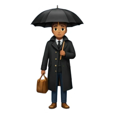 Man with umbrella , streetlight reflection, Midnight Wander. sticker