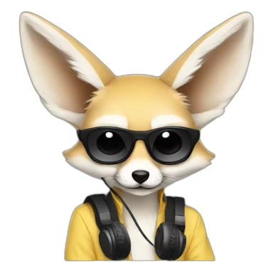 Fennec Fox as a DJ sticker