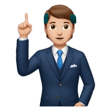 mach mir einen Trader der an der Börse arbeitet der so mit dem Finger nach oben zeigt. Mit braunen haaren sticker