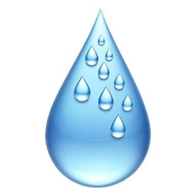 3 water droplets stack on top of each other vertically with two water droplets on the sides; 5 droplets total sticker