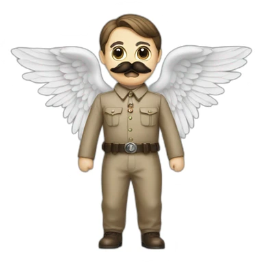 Hitler mustache on an angel sticker