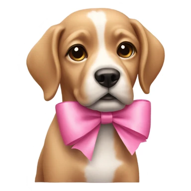 Dog with pink bows sticker
