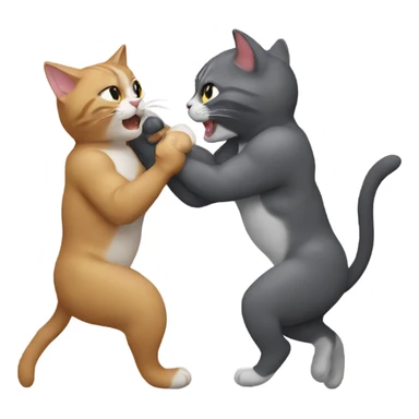 Two cats wrestling sticker