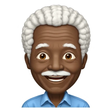 old man with white afro hair and black skin sticker