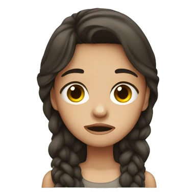 Brunette girl crying sticker