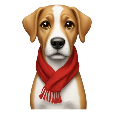Dog with red scarf sticker
