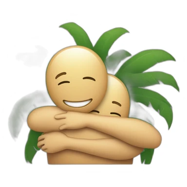 hugging face but palms face down sticker