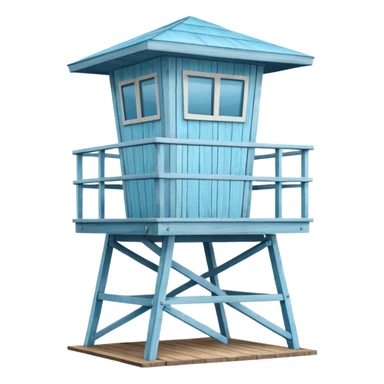 lifeguard tower, in light blue colour sticker