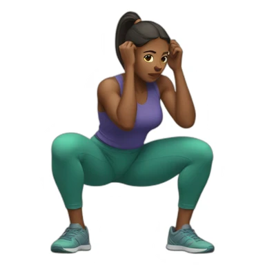 woman doing squat sticker
