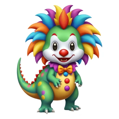 dinosaur clown  sticker