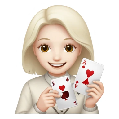 Smile face with a card in his hand and powder front of him sticker