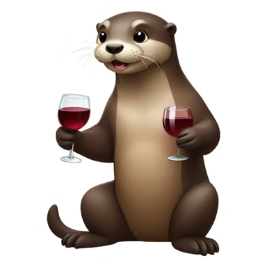 Otter with wine sticker