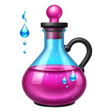 Magic potion black and hot pink bottle. Sparkly sticker