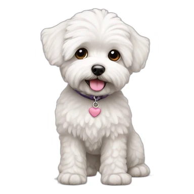 a white maltipoo standing two paws sticker