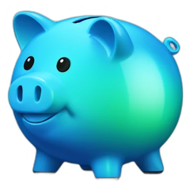 blue piggy bank with gradient sticker