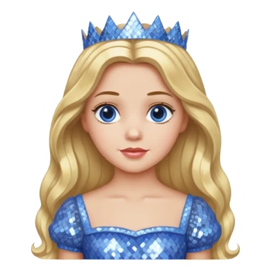 Princess Dorothy Gale from Oz with long blonde hair, periwinkle sequin outfit sticker