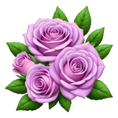 big bouquet Lavender Tea Rose, luxuriant, leaf, bud sticker