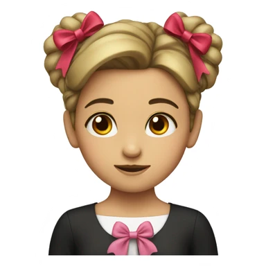 A girl with a bow sticker