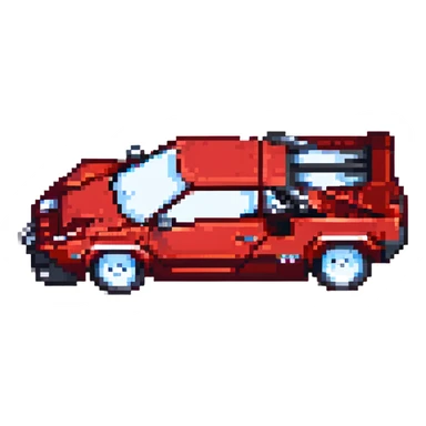 красная Lamborghini Countach, no background sticker