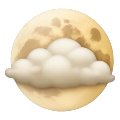 Beige moon and cloud sticker