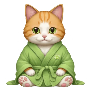 I want a CAT whit a macha on her paw and i want her to ne wearing a bath rope sticker