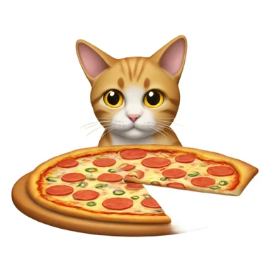 Cat with a pizza  sticker