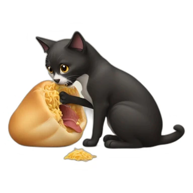 Cat eating dog sticker