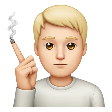 Smoking emoji wit middle finger  sticker