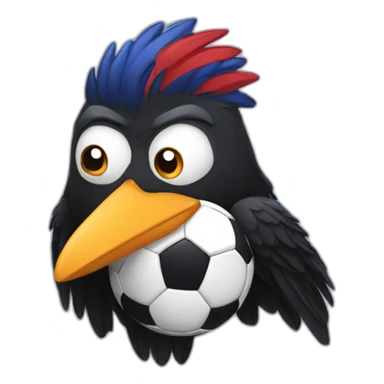 a crow wearing a san lorenzo soccer shirt sticker