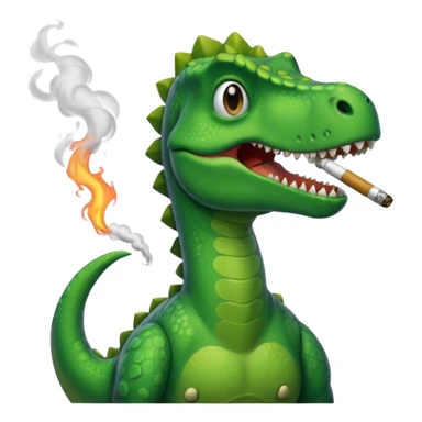 dinosaur smoking a joint sticker
