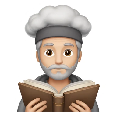 guy learning wirh a book with smoke over his head sticker