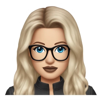 Photo Realistic khloe kardashian stylish pink hair BLUE eyes and glasses elegant  sticker