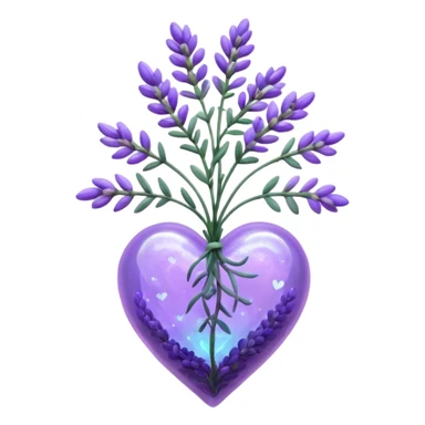create a holographic lavender plant that wraps around a lavender colored heart sticker